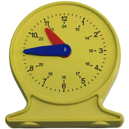 Wissner RE-Plastic® Lernuhr, Durchmesser ca. 11 cm, mit synchronen Zeigern, zum Erlernen der Uhrzeit
