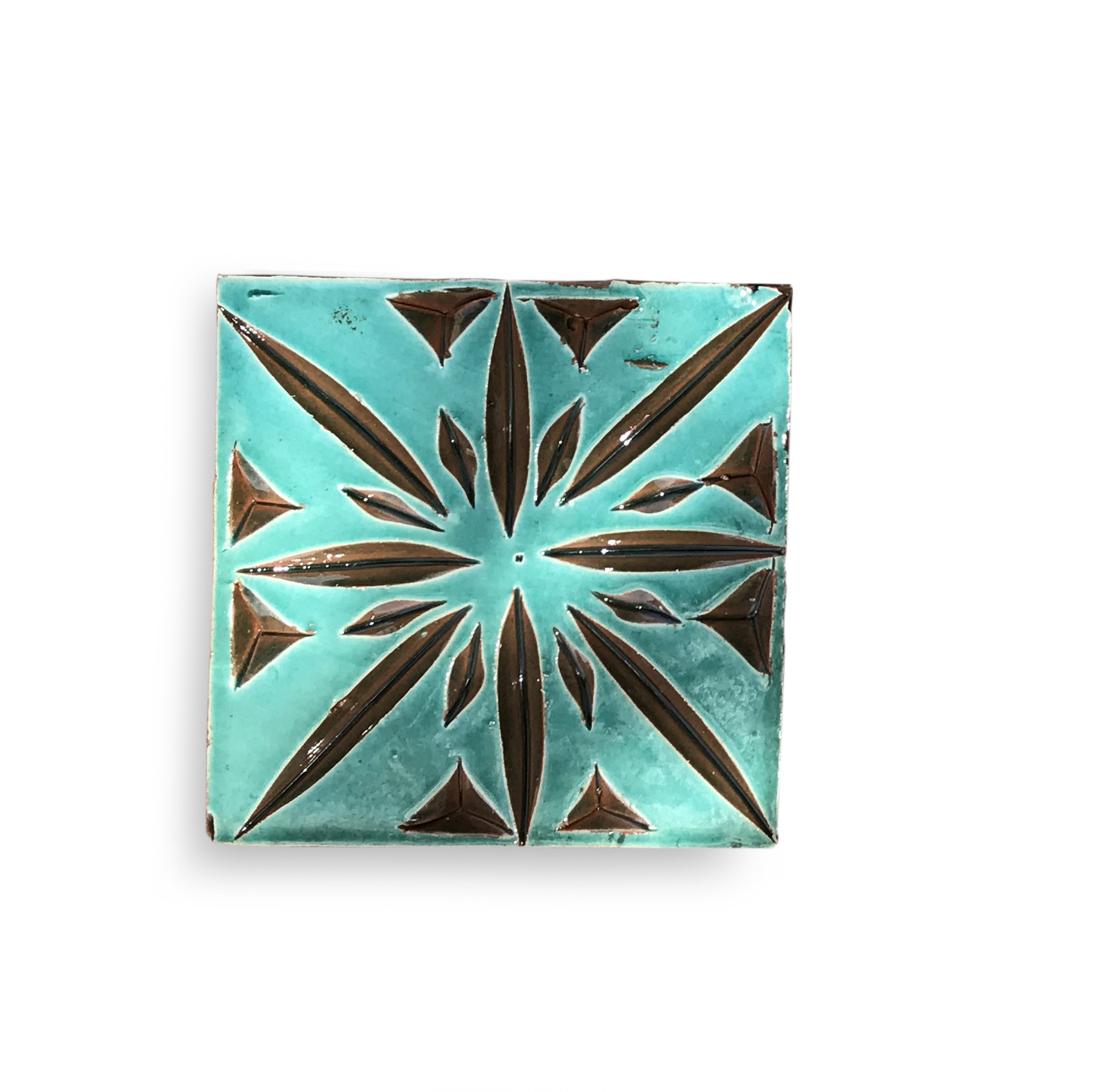 Kachel 'parure turquoise', grün, T 10 cm, B 10 cm, H 1 cm von fischer's lagerhaus