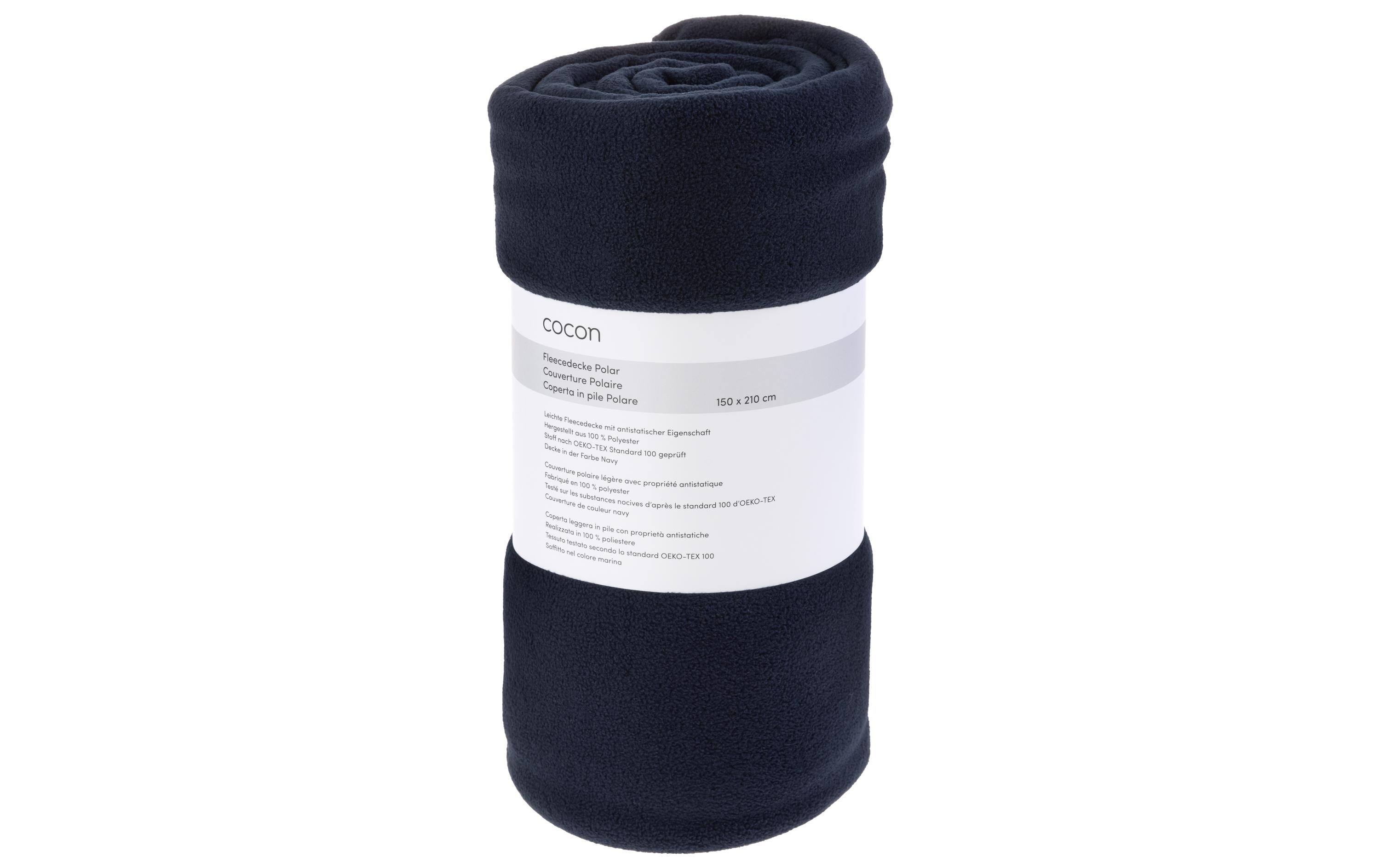 Decke Fleece Polar 150 x 210 cm, NavyFlauschige Fleecedecke