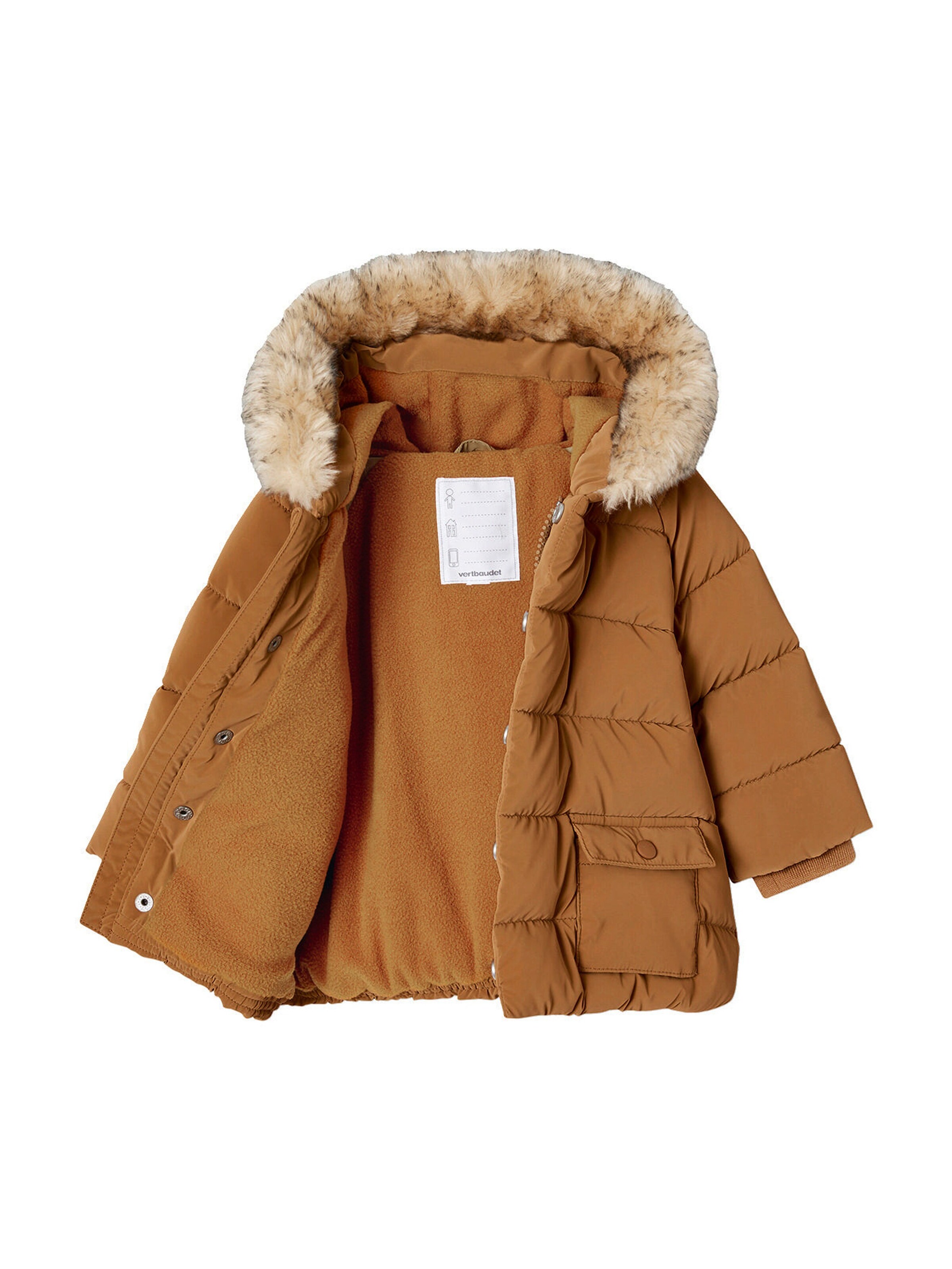 Vertbaudet Jungen Baby Winterjacke mit Recycling-Polyester kurkuma