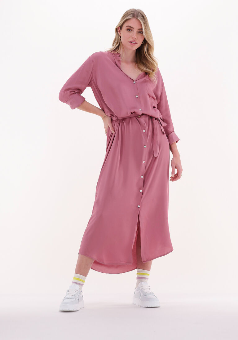 10DAYS roze 10days midi jurk flowy shirt dress