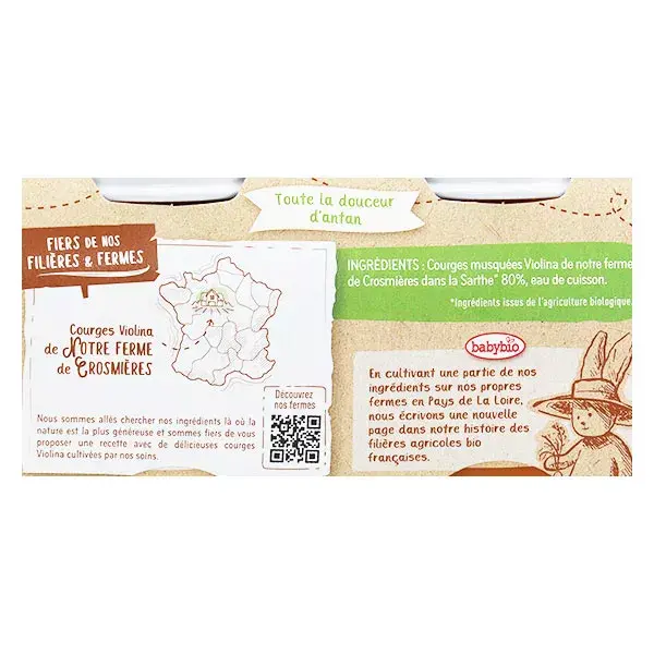 Babybio Legumes Orgânicos em Vaso de Abóbora +4 meses Pacote com 2 x 130g