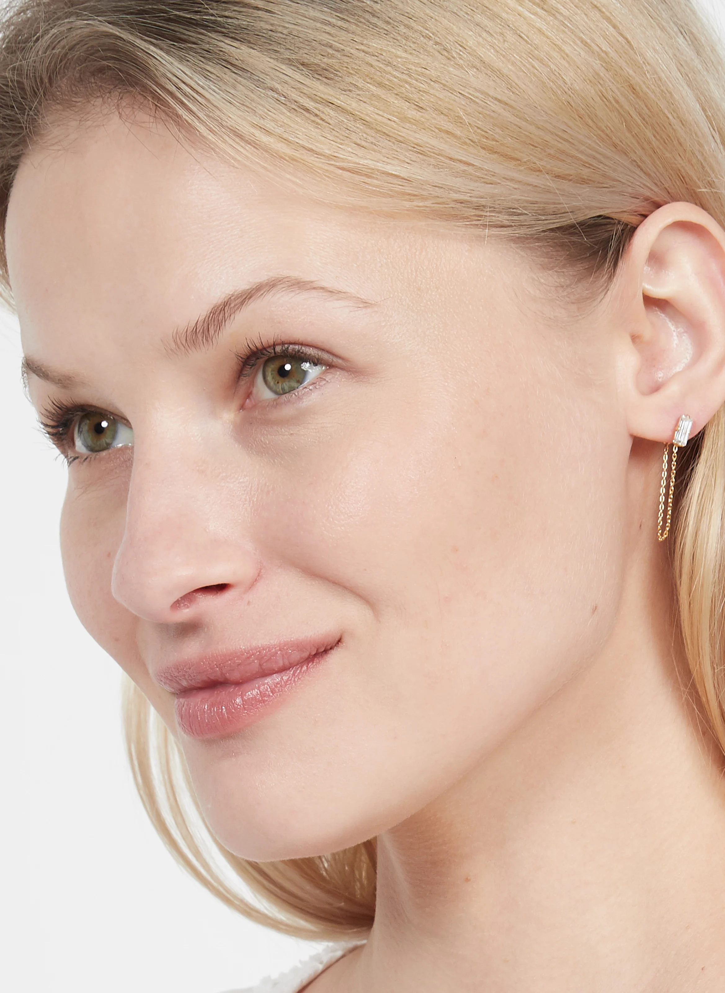 PALACE - Boucles d'oreilles avec chaine en laiton | Blanc