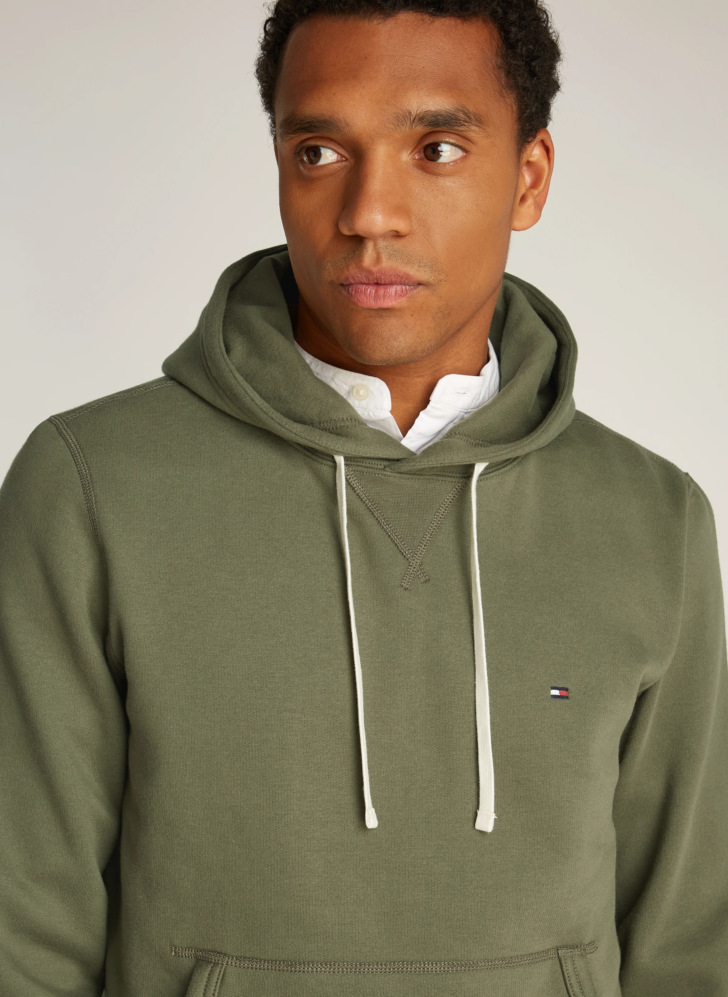 Sweat col rond en coton mélangé | Vert