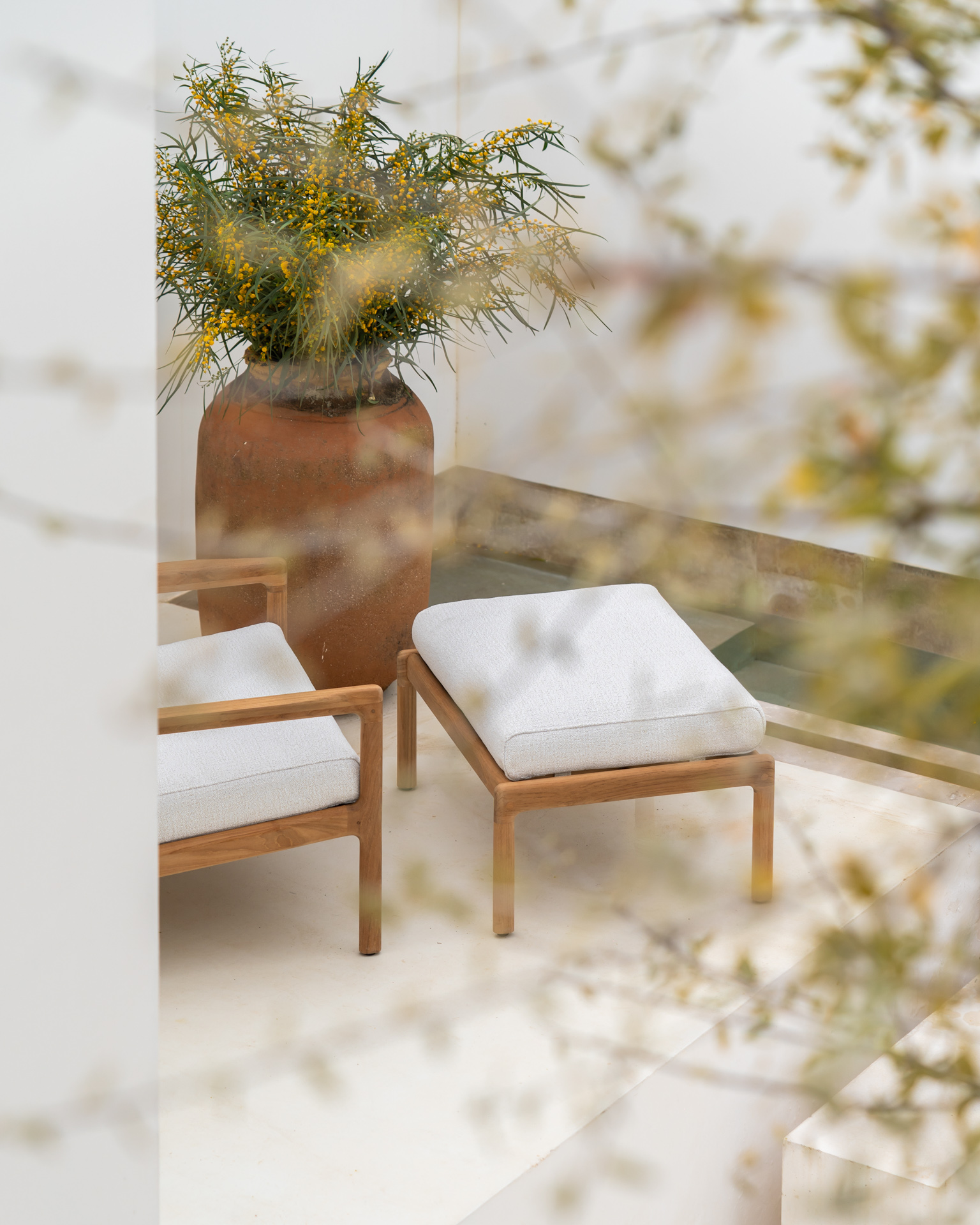 Teak Jack footstool - outdoor - naturel