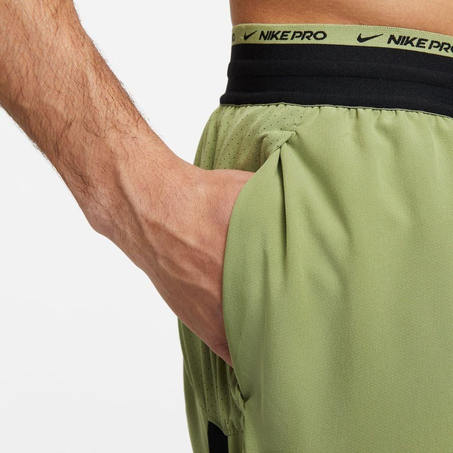 Nike Pro Short Running Dri-FIT Flex - Vert/Noir