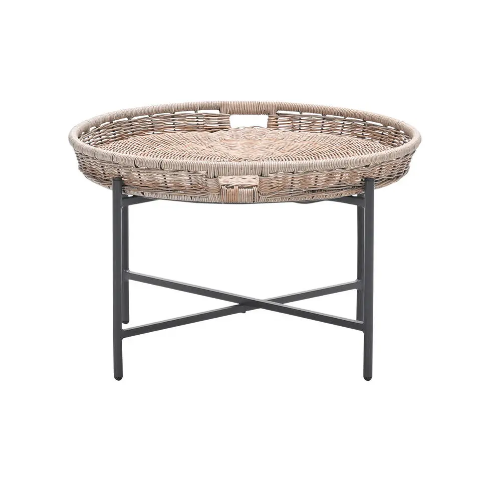 Benidorm bijzettafel - diameter 70xH40 cm - c. black - natural