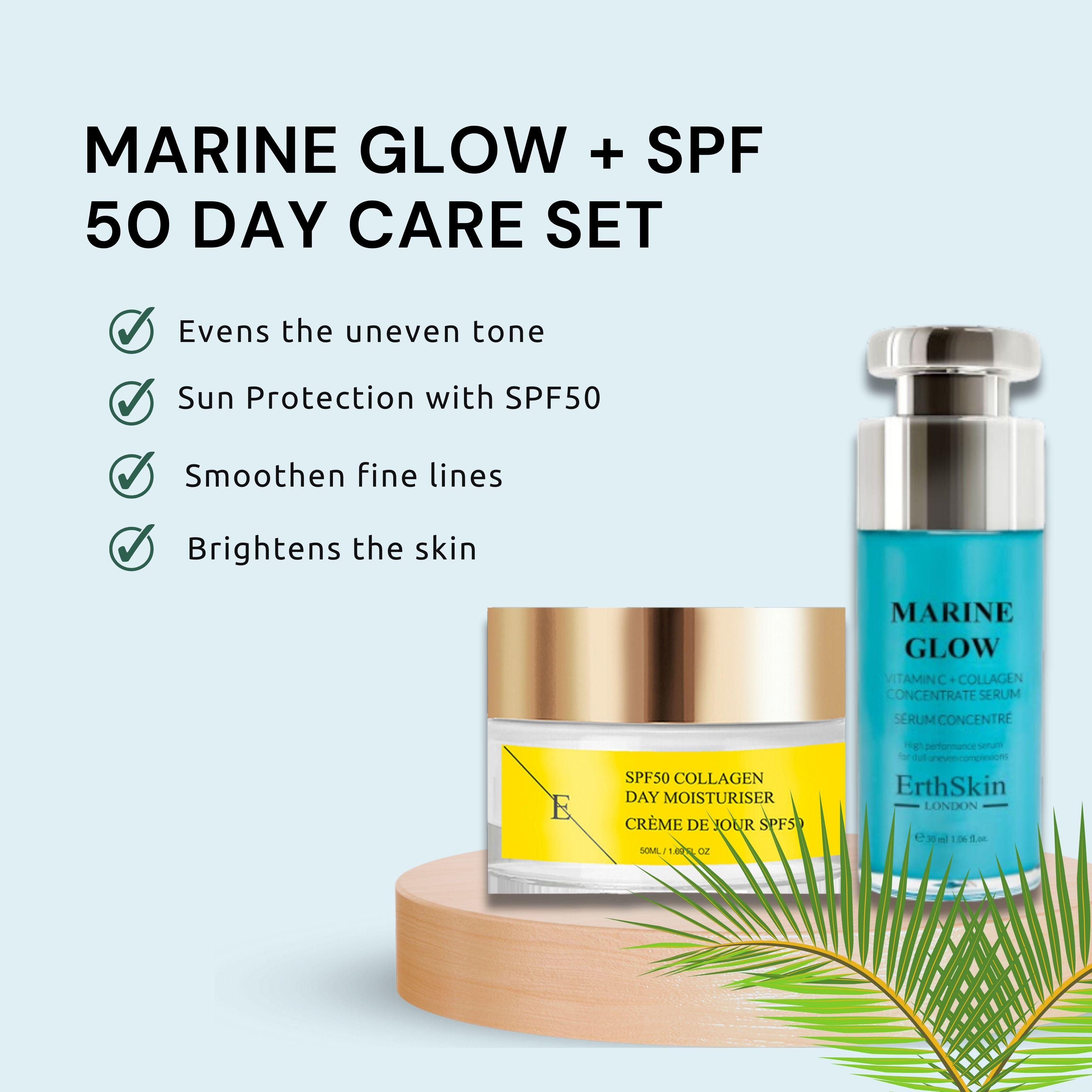 Erth skin london Marine Glow Serum & SPF Tagescreme Set