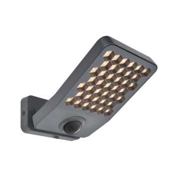 LUTEC wandlamp Atlantis donkergrijs 14W warm wit licht met bewegingssensor
