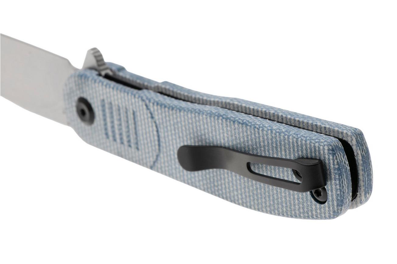 Tenable Knives Einar T2072A2 Stonewashed Nitro-V, Blue Micarta, zakmes, Justin Lundquist design