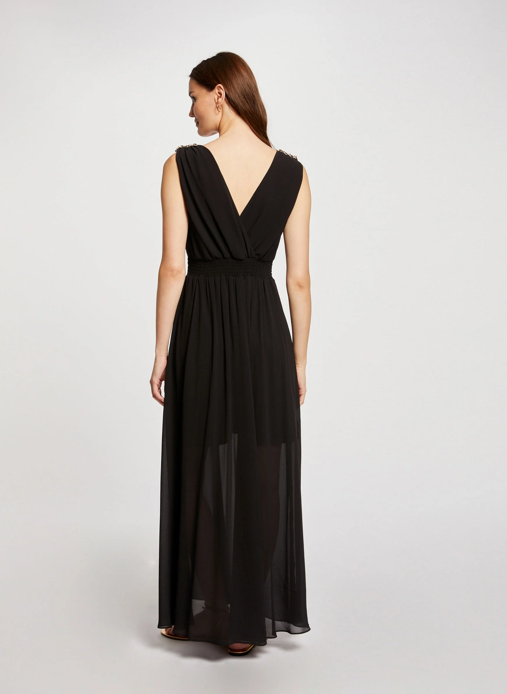 REPONS - Robe longue cintrée dos nu| Noir