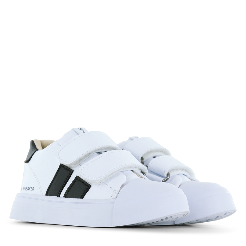 Shoesme weißer Sneaker mit schwarzen Streifen