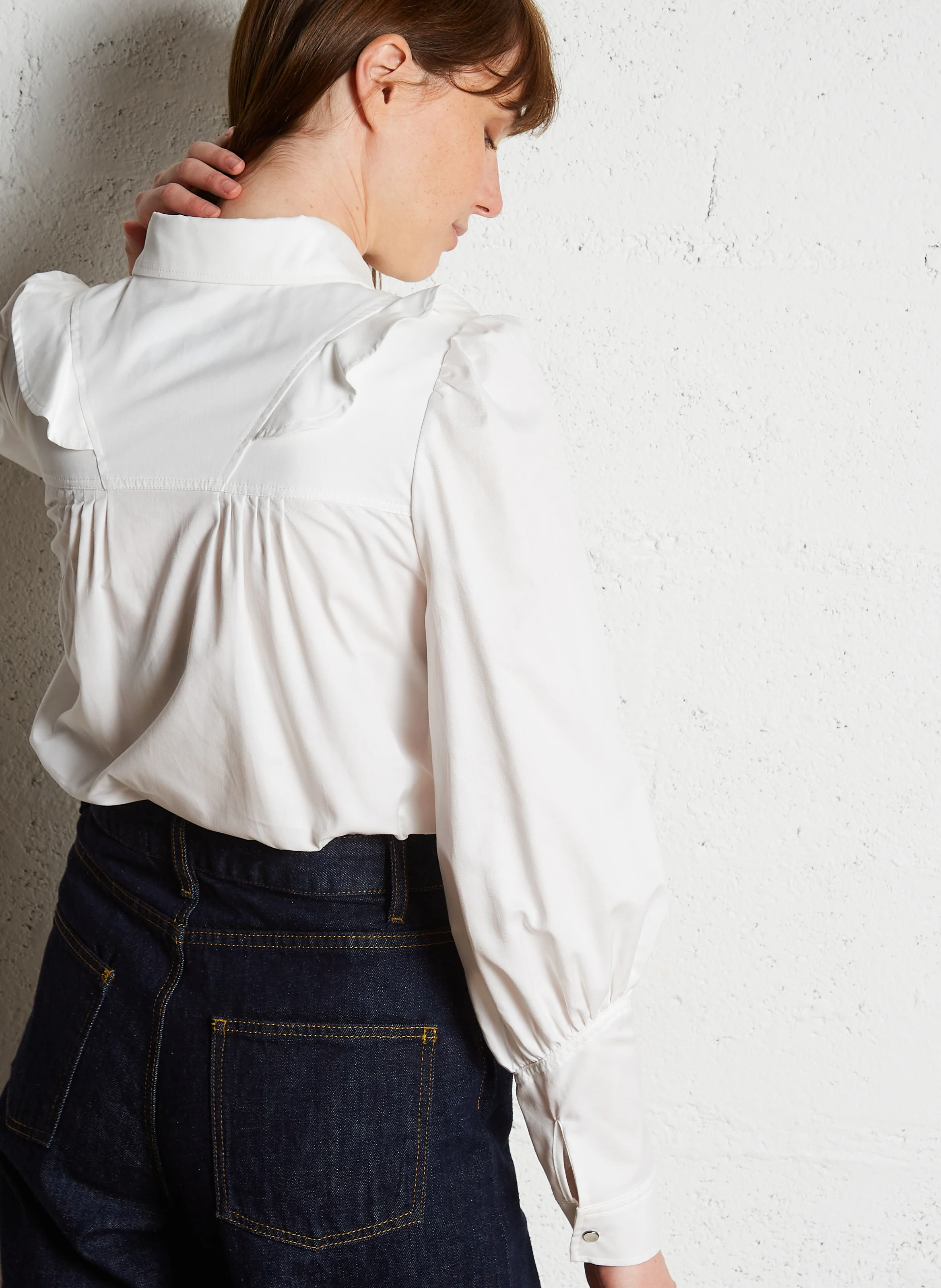 PANCIA - Chemise col classique en coton| Blanc