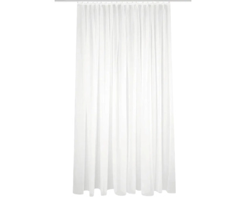 Gordijn met plooiband Sablio uni wit licht glanzend 160x600 cm
