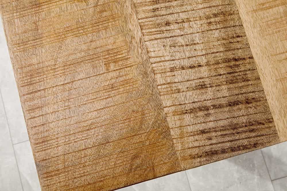 Massiver Esstisch IRON CRAFT 200cm natur Mangoholz Eisen Kufengestell Industrial Design