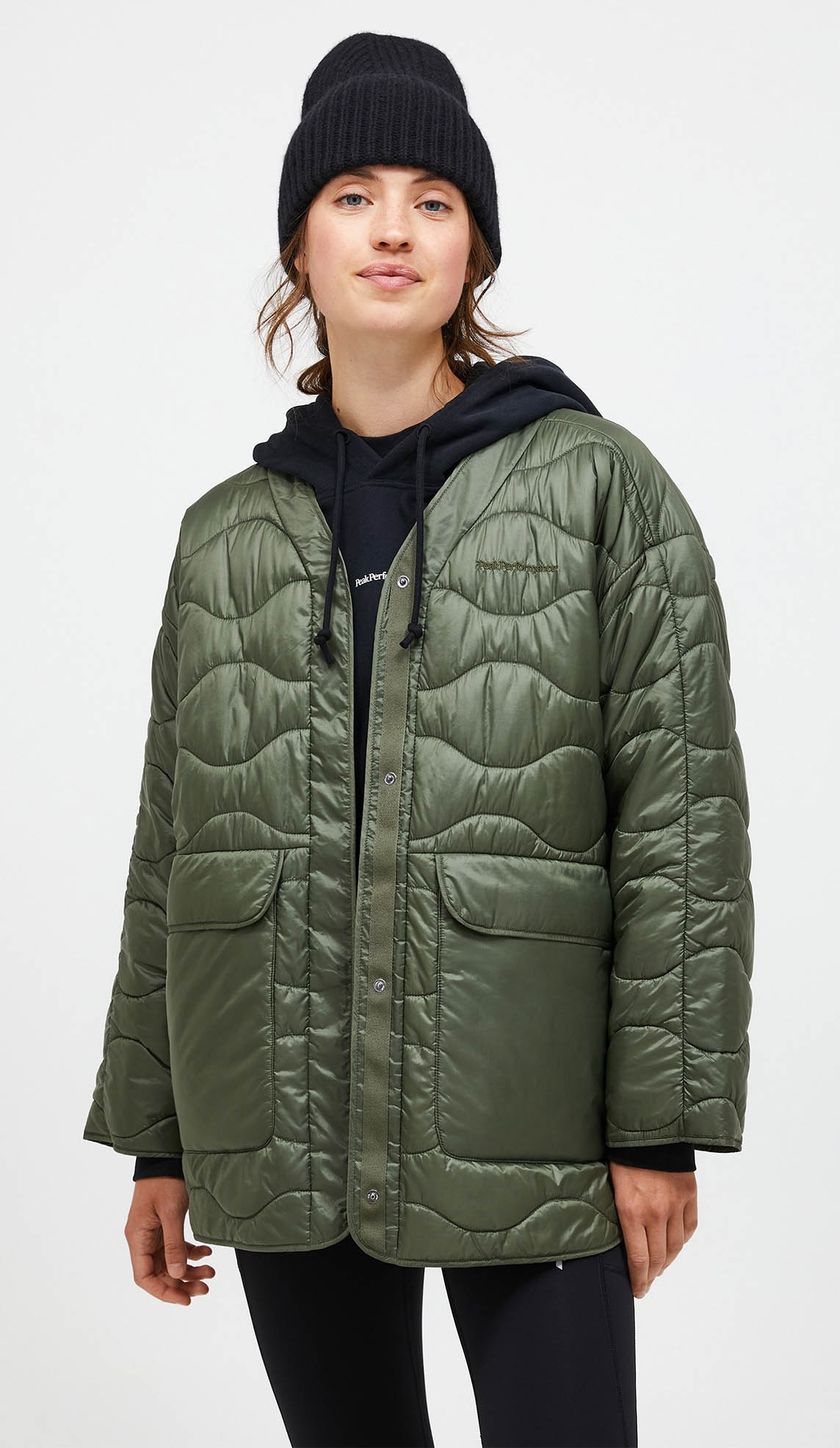 Helium Reversible Synth Jacket Dame Pine Needle/Sand Fog/Avid Beige
