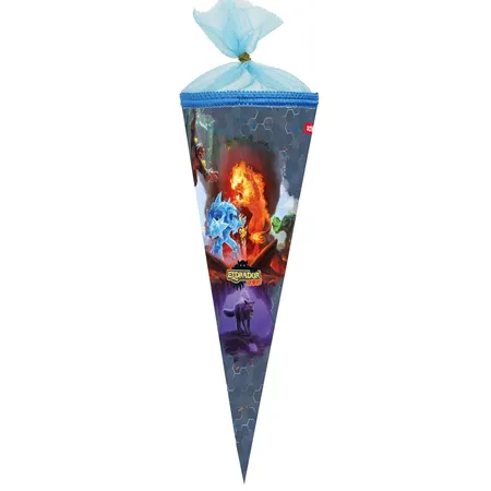 Nestler Schultüte, 35cm, rund, Motiv: Schleich® - Eldrador® Creatures 2, Tüllverschluss