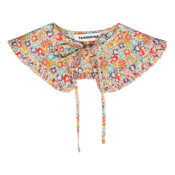 Tangerine Col Claudine Amovible Fleurs | Orange