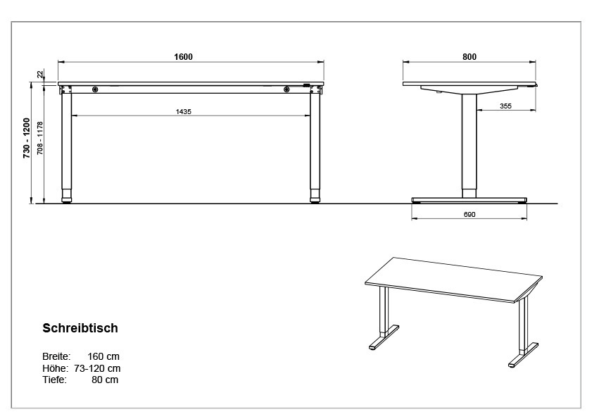 XORA E-Schreibtisch LEGEND II