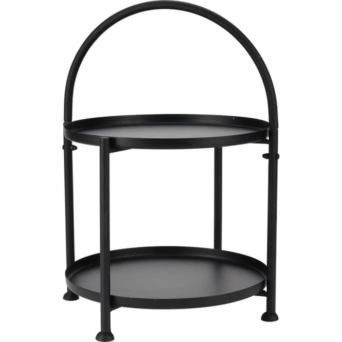 Beistelltisch - Metall - schwarz - ca. 45 cm hoch - Ø ca. 35 cm