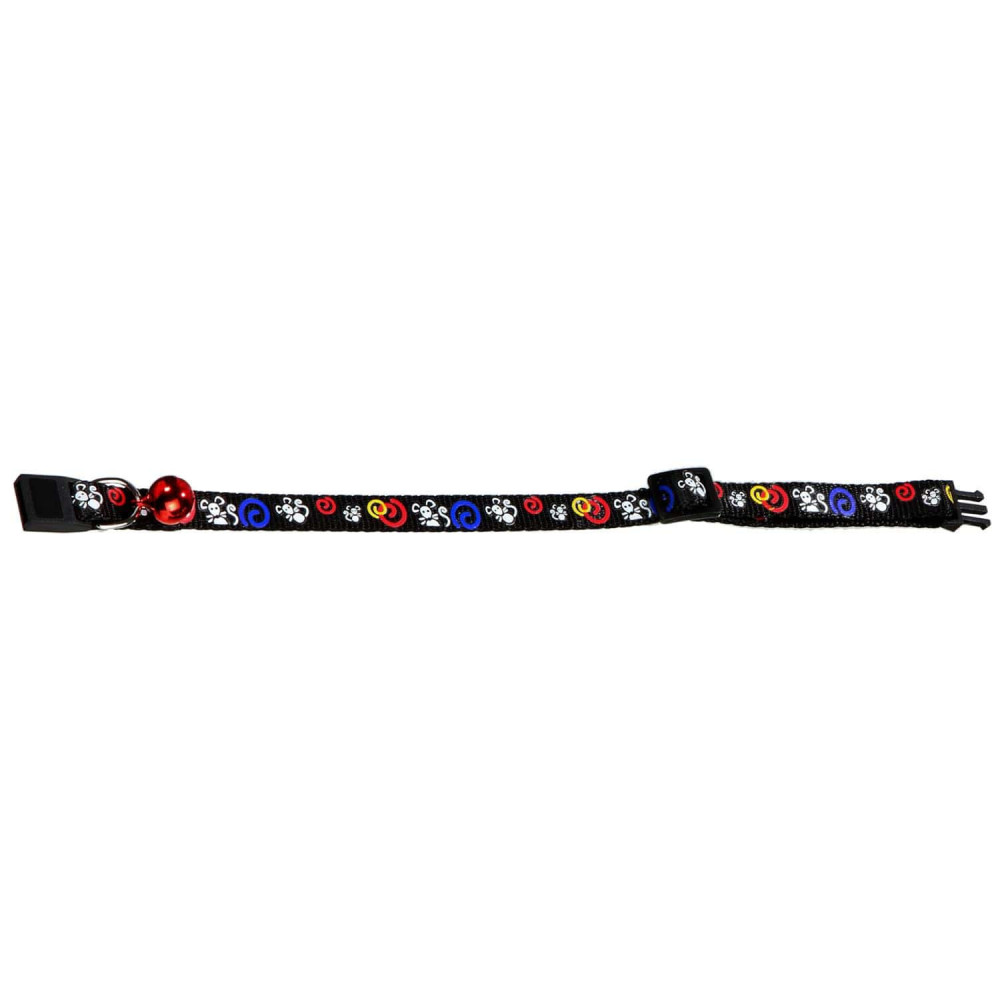 Collier réglable de 20 à 35 cm noir avec motif souris pour chat