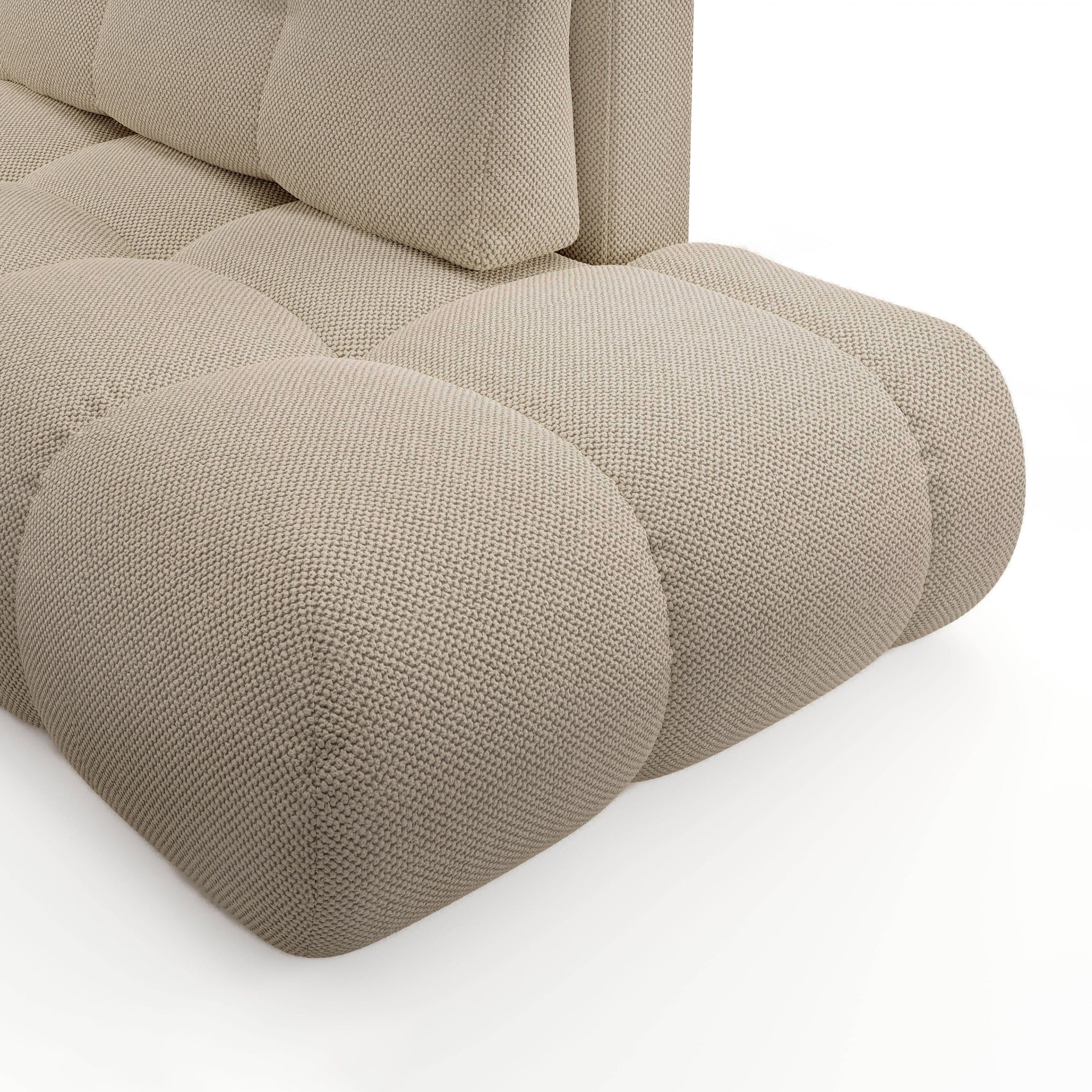 by fonQ Charme Hoekbank Links met Slaapfunctie - Weefstof - Beige