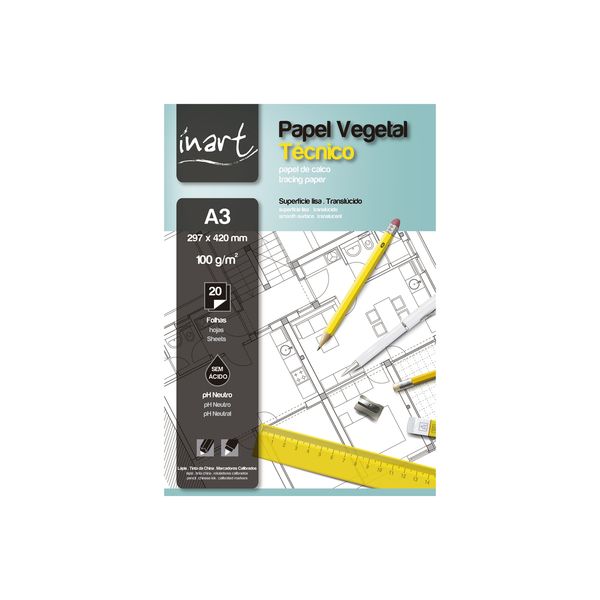 Inart Bloco Vegetal Técnico A3 100 g/m2 20Fls