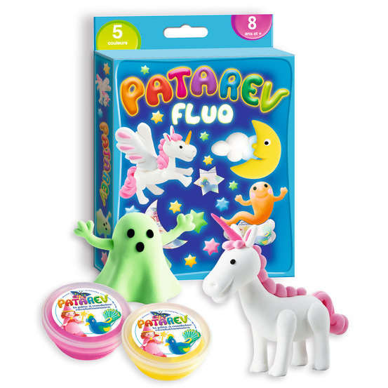 Pâte à modeler Patarev Fluo: 5 coloris assortis