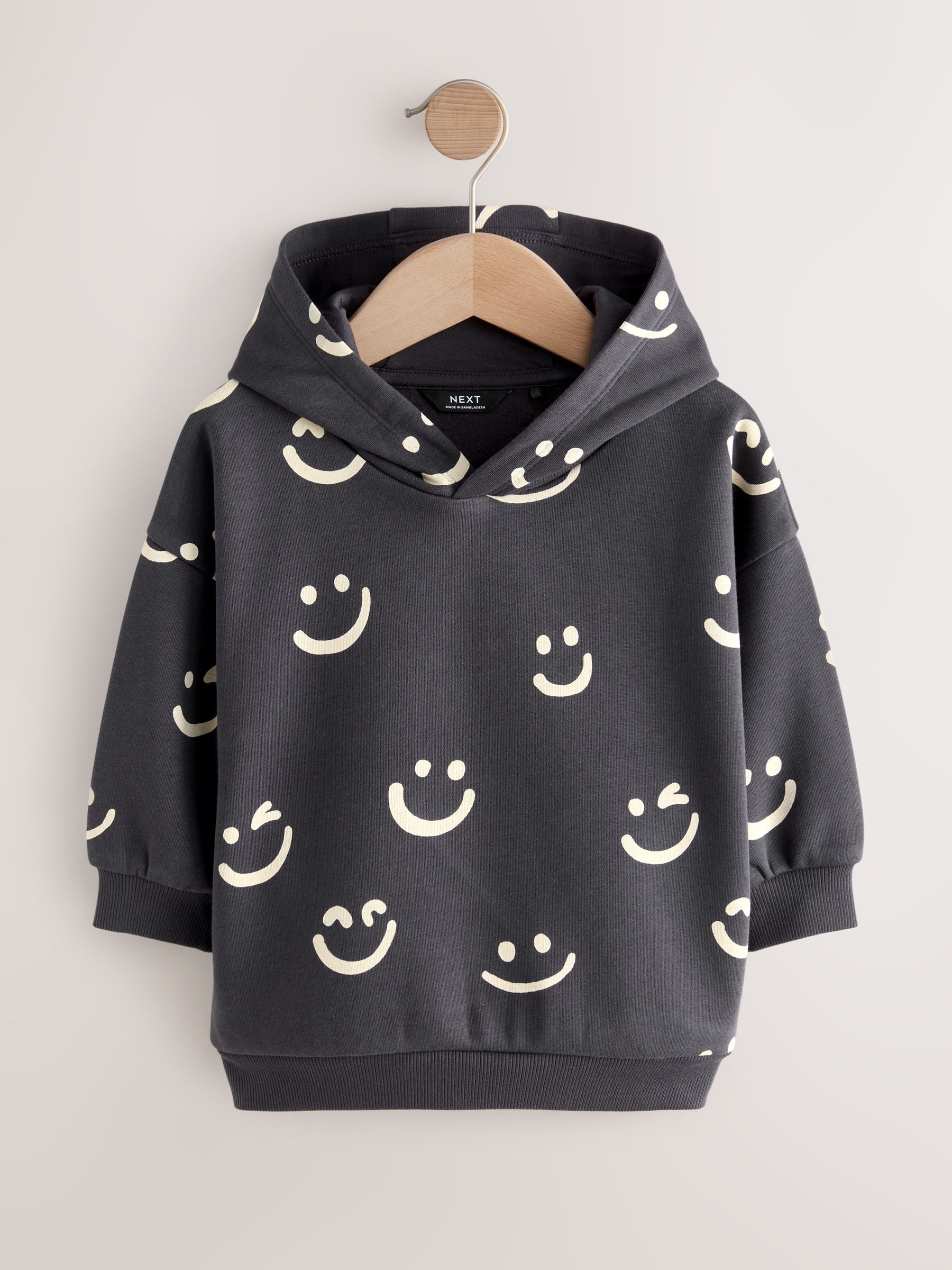 Zwart/wit - Hoodie met lange mouwen en print (3mnd-7jr)