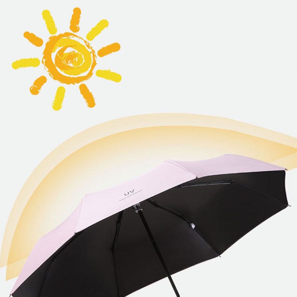 (Ø100cm) Kompakter Mini Regenschirm Sonnenschutz Taschenschirm mit Automatischer Selbstöffnung   Handschlaufe - Schwarz