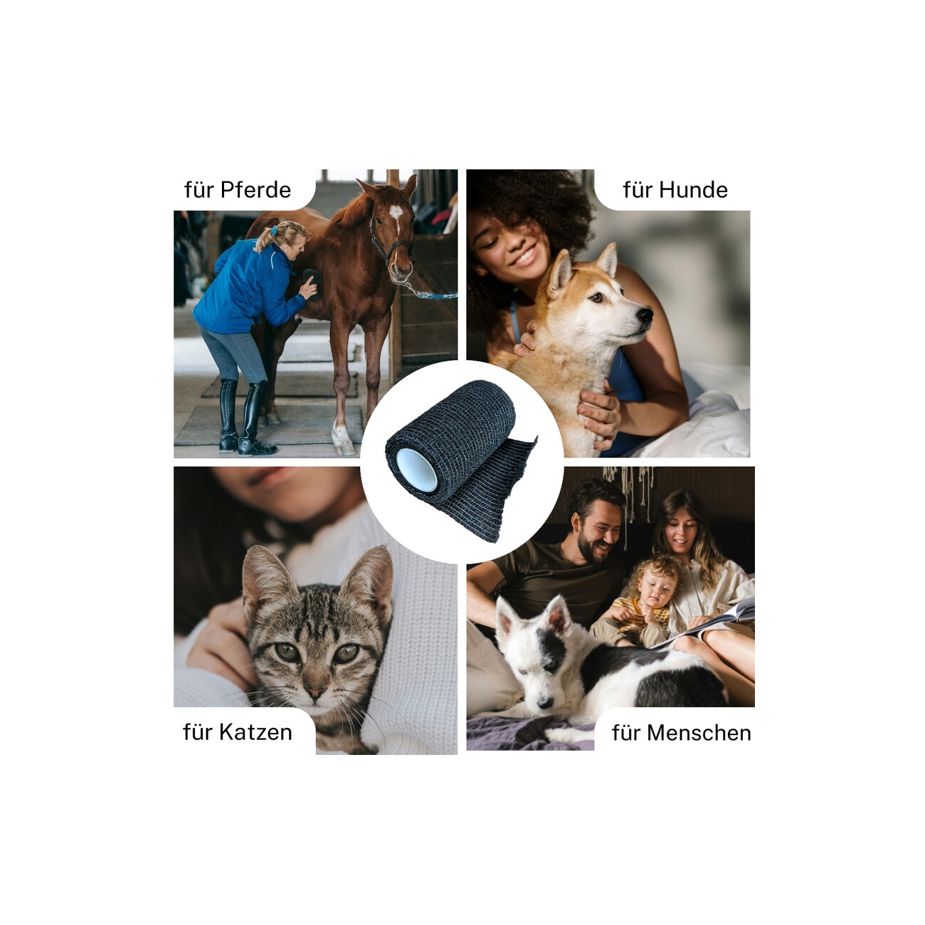 Hufeisenliebe PetPerfekt Bandagen 7,5cm x 4,5m 8 schwarz