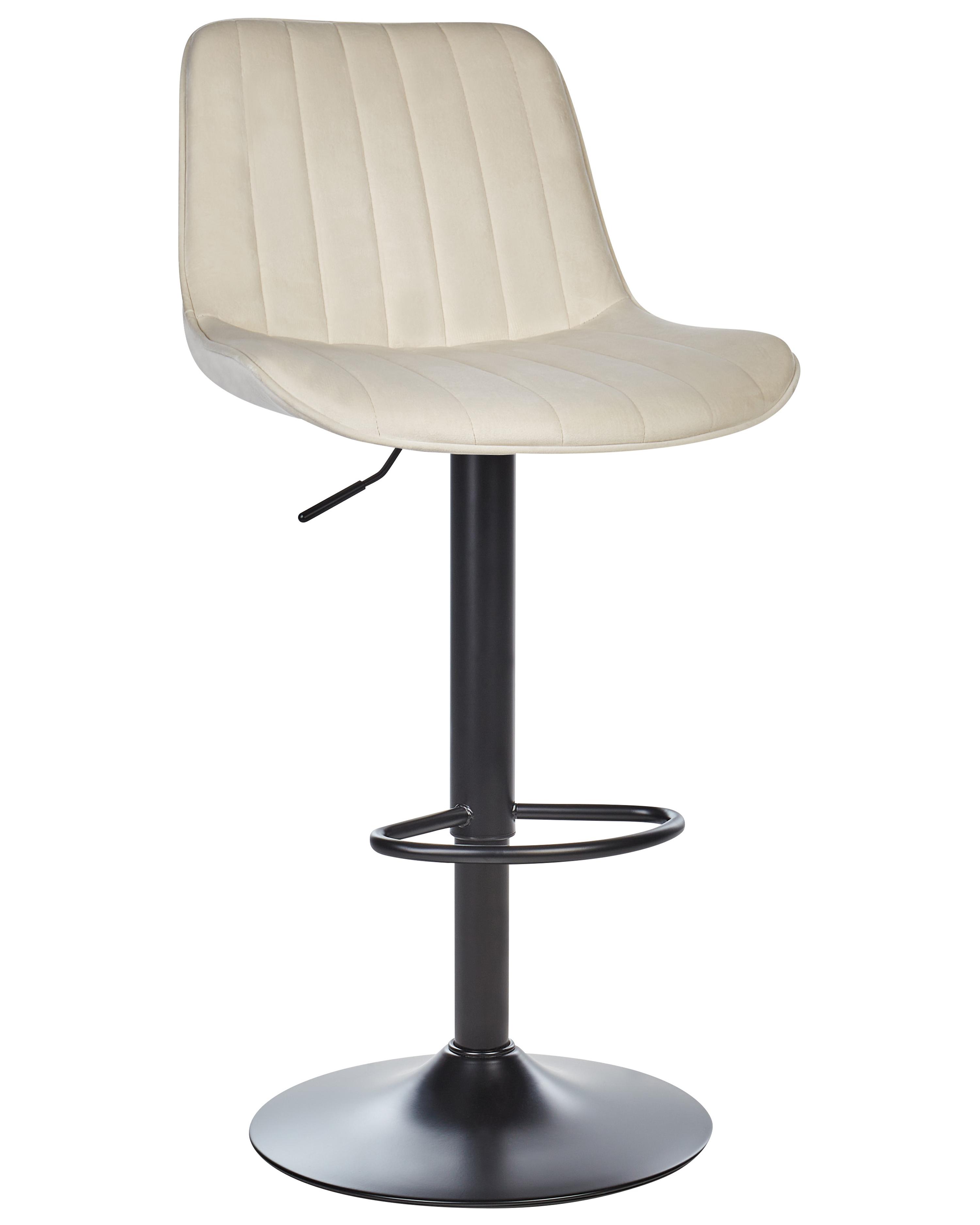 Set van 2 barstoelen DUBROVNIK Fluweel draaibaar Lichtbeige