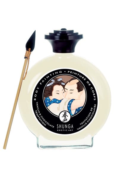 Shunga Erotic Art Bodypaint White Chocolate Vanilla 100ml Spisebar kroppsfarge