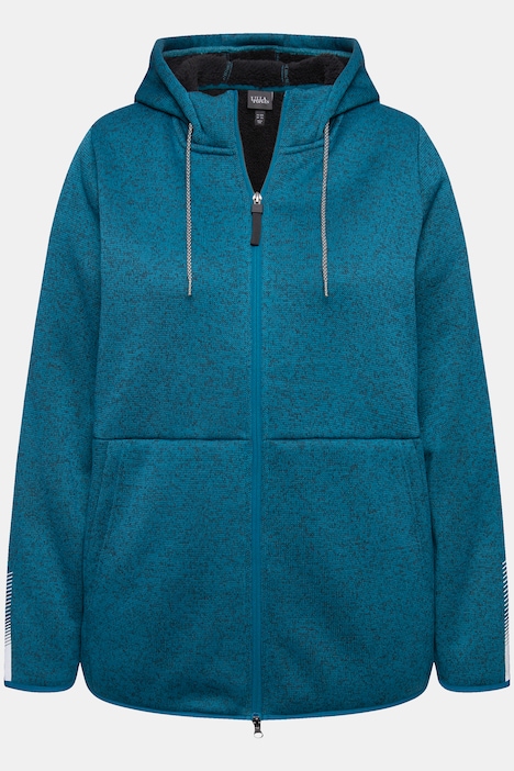 Strickfleece-Jacke, Teddyfleece, 2-Wege-Zipper, Reflektor