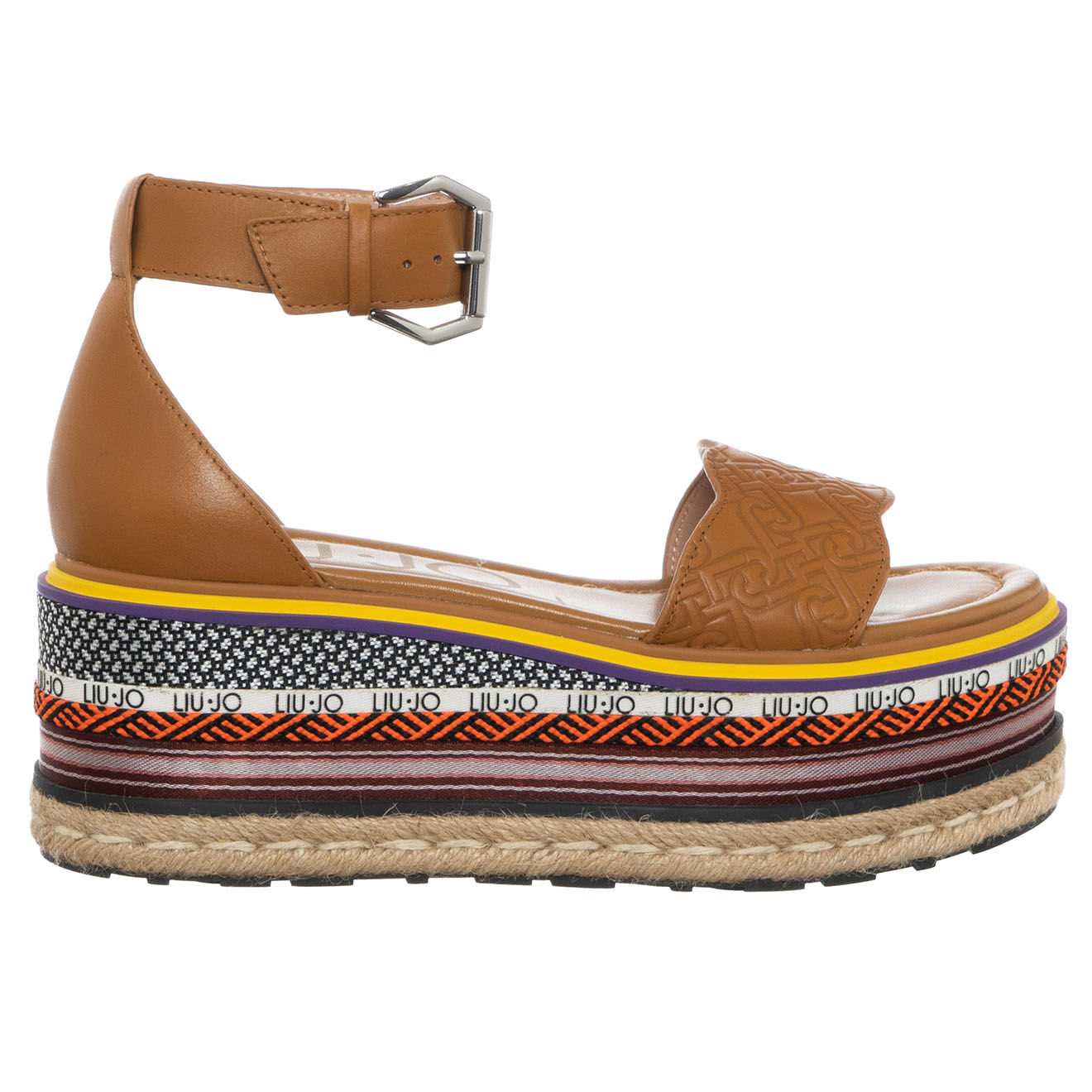 Liu-Jo Sandales Compensées en Cuir Nut marron