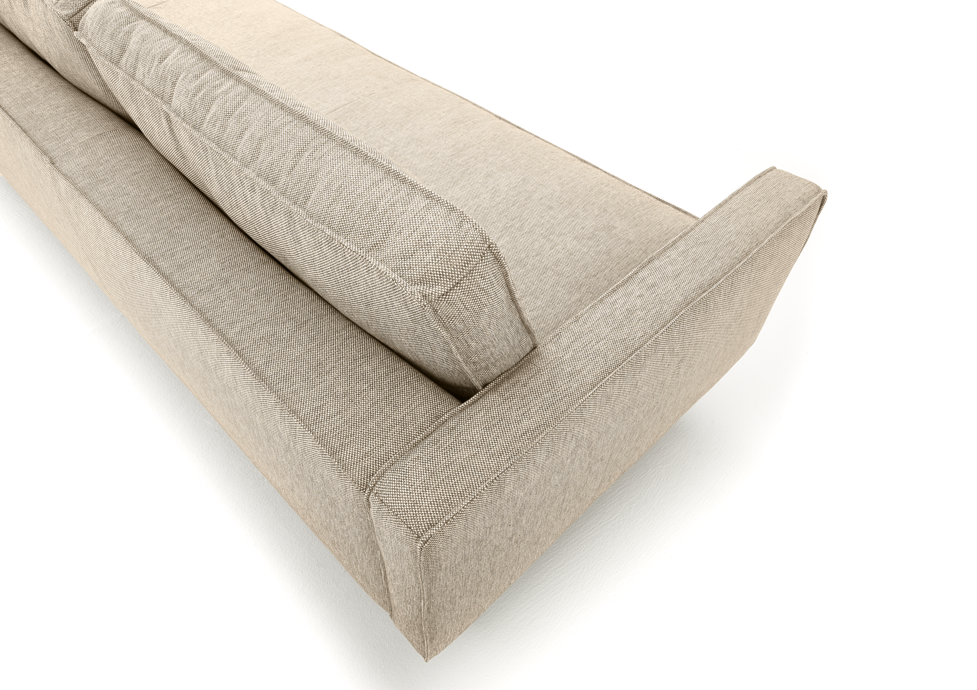 Loods 5 Design 4-zitsbank Slimm Stof Outside 4 Zits - 245 cm | Solution Beige 05 | Poten: Zwart