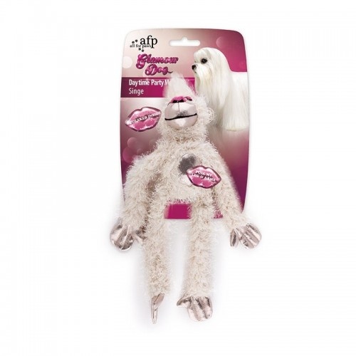 Macaco de pelúcia branco da All for Paws para cães