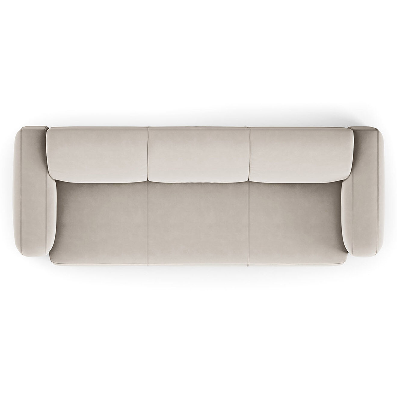 Mazzini Sofas Canapé Velours Jasmin 3 Places beige - 235x95x72 cm