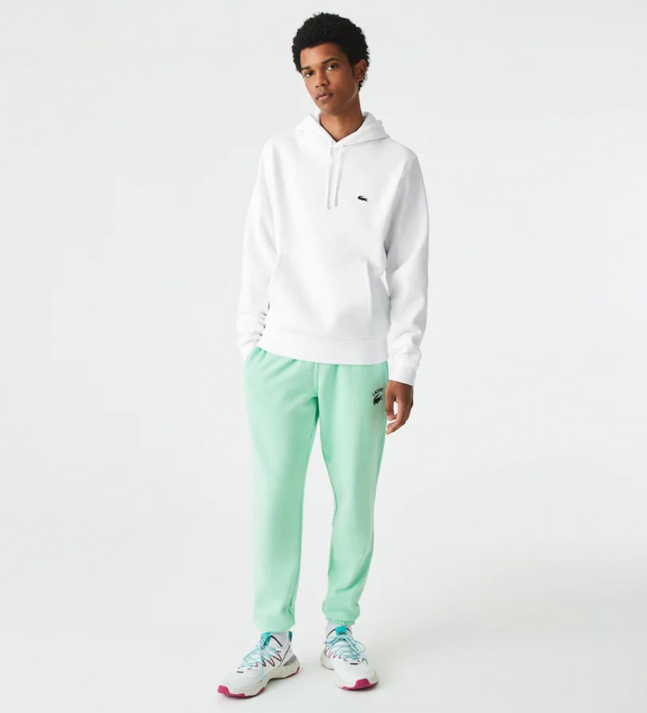 Moletom com capuz Lacoste em algodão orgânico, branco