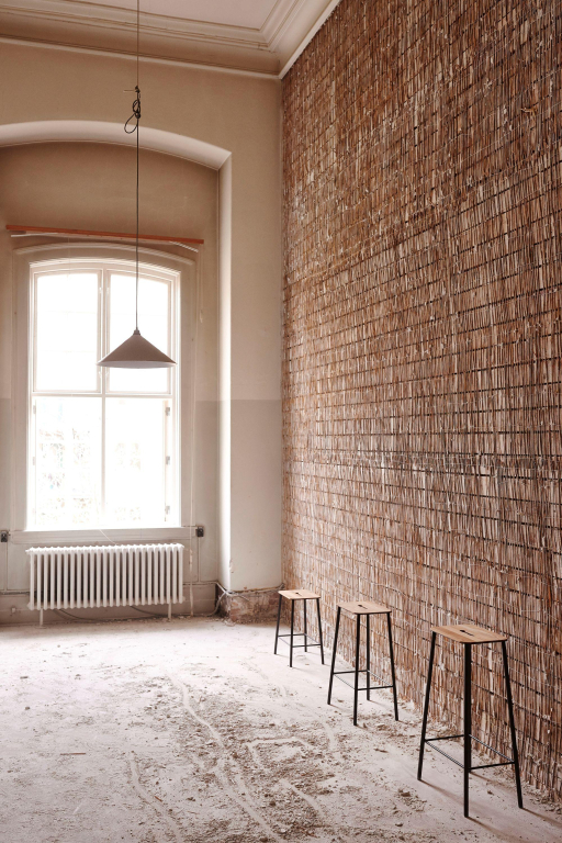 Frama Adam barkruk H76 naturel leer/staal