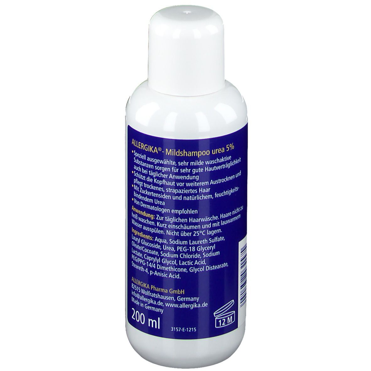 ALLERGIKA® Mildshampoo Urea 5% - Kopfhautschonendes, schuppenlösendes Shampoo bei trockener, juckender Kopfhaut