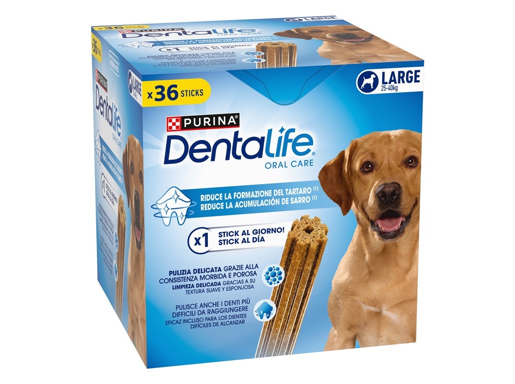 SNACK PARA CÃO DENTALIFE RAÇA GRANDE 1.272KG 36 UNIDADES