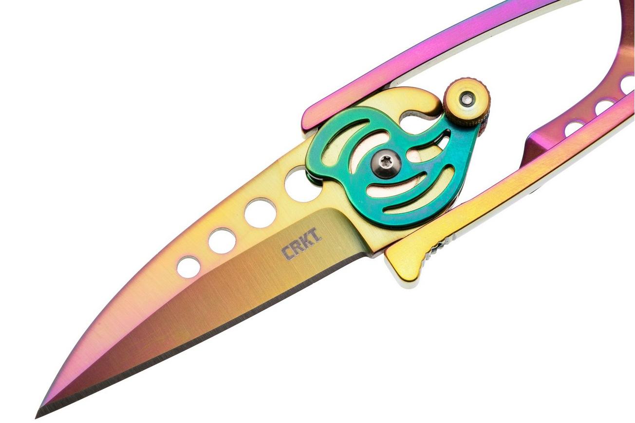 CRKT Snap Lock 5102P Iridescent Titanium Nitride 420J2, Stainless Steel, zakmes, Ed Van Hoy design