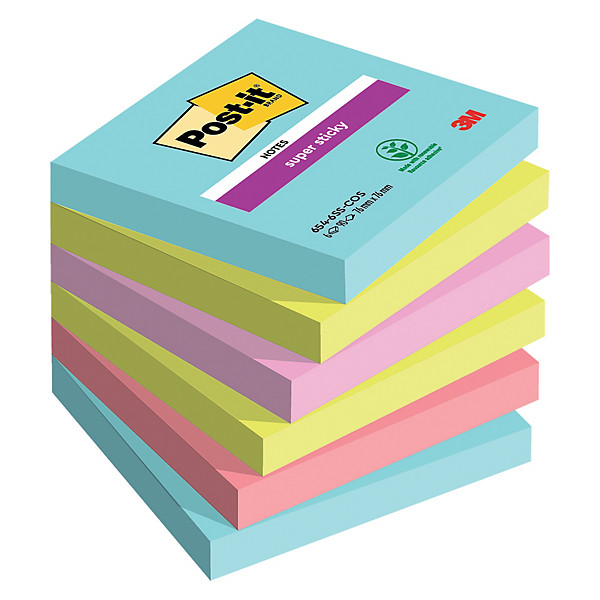12 blocs notes Super Sticky Post-it® 76 x 76 mm collection Cosmic, le lot