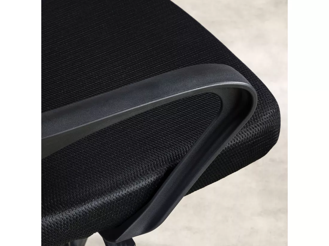 Chaise de bureau PHOENIX, Pivotante et réglable en hauteur, Tissu mesh, Avec accoudoirs, Noir