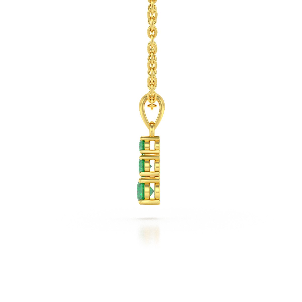 Collier Pendentif ADEN Or 585 Jaune Emeraude Chaine Or 585 incluse 0.45grs