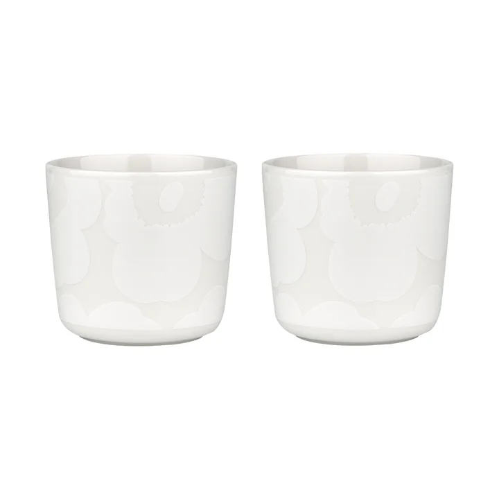 Marimekko - Oiva Unikko Becher (2er-Set), 200 ml, weiss / off-white