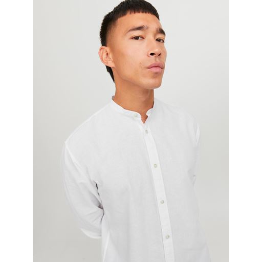 Jack&Jones Summer Band Linen Blend Skjorte, White, L