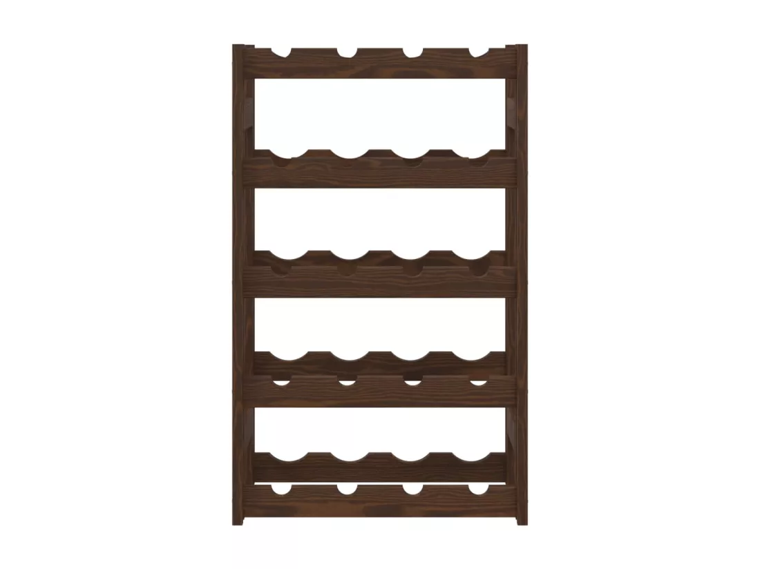 Casier à bouteilles pour 20 bouteilles marron bois pin solide