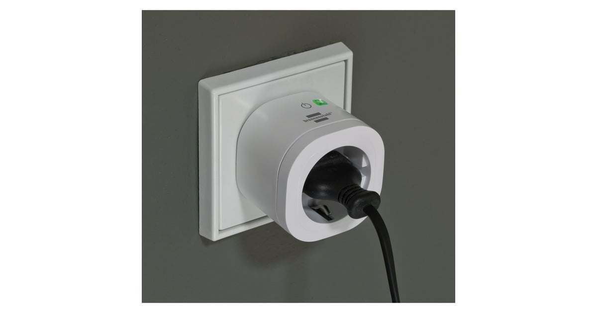 BrennenstuhlConnect smart plug WA 3600 XS02 stekkerdoos  (Wit, 2.4 GHz WiFi, Alexa, Google, Matter)